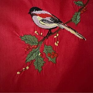 Lennox Christmas Placemats Embroidered Red Bird 4 mats